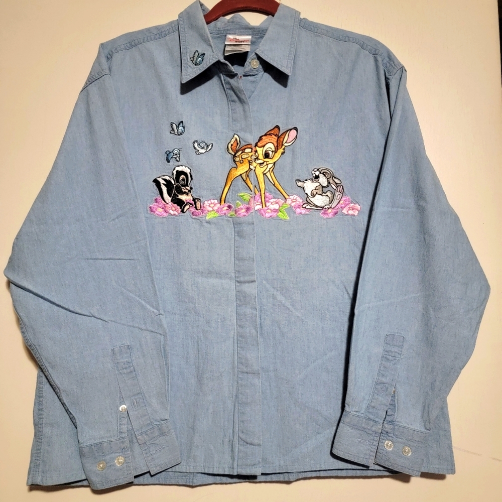 Woman's Bambi and friends embroidered shirt.